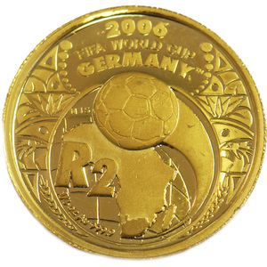 中古AB/使用感小 貨幣 K24 2006年 FIFA ワールドカップドイツ大会記念コイン 1/4オンス 1/4oz サッカー 2005年発行 金貨 純金 硬貨