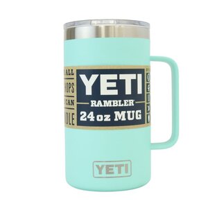 102807k4 展示未使用品 YETI イエティ RAMBLER 24oz MUG 蓋付き シーフォーム マグ タンブラー アウトドア キャンプ用品 水筒