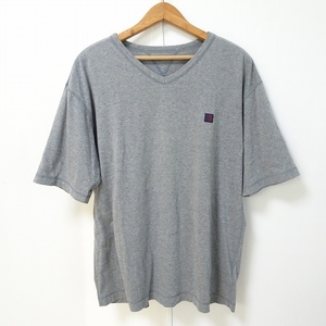 #snc パパス Papas Tシャツ L グレー Vネック ロゴ シンプル メンズ [888340]