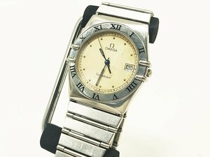 1円スタート 不動品 OMEGA オメガ コンステレーション デイト メンズ腕時計 クオーツ SS シルバー文字盤