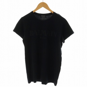 バルマン BALMAIN Tシャツ カットソー 半袖 ロゴ S 黒 ブラック /AN10 ☆AA★ メンズ