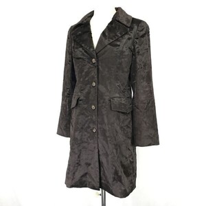 90s-00s/日本製/Vintage☆ロペ/ROPE☆ベロア/チェスターコート【レディースM/茶/brown】高級キュプラ裏地/Coat/Jacket/Jumper◇mBH458