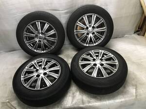 ENKEI SMACK エンケイ スマック 14インチ アルミホイール 14x5.5J ET43 PCD 100 4H 社外アルミ DUNLOP ダンロップ タイヤ 165/70R14 中古