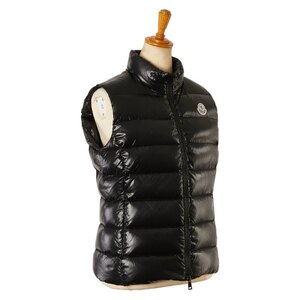 中古 美品 モンクレール ダウンベスト ガーニー GHANY ロゴワッペン ナイロン ブラック レディース MONCLER 【送料無料】【名谷店】