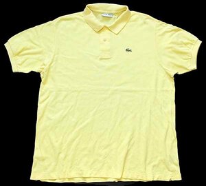 ★80s オーストラリア製 CHEMISE LACOSTE ラコステ ワンポイント コットン 鹿の子 ポロシャツ 薄黄 20★オールド ビンテージ ロゴ