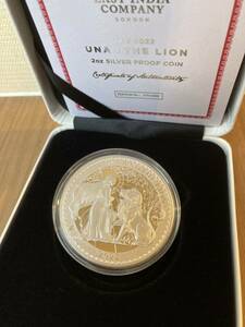 ウナとライオン 2022年度版 イギリス領セントヘレナ造幣局 2オンス銀貨 シルバー プルーフコイン Una Lion