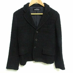 美品 tricot COMME des GARCONS トリココムデギャルソン ブークレツイード シングル 3B テーラードジャケット AD2005 S ブラック ◆