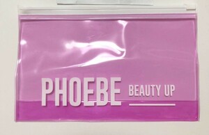PHOEBE フィービー クリア ビニール フラットポーチ ピンク スライド式 防水 ケース 小物入れ メイク まつげ美容液入れ アイラッシュセラム