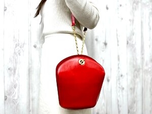 極美品 CELINE セリーヌ ショルダーバッグ バッグ レザー 赤 79302