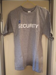 00s 当時物 キーワード Tシャツ 半袖 グレー 『SECURITY』 フロント＆バックプリント MEDIUM・身幅約49cm※USED/一度使用/時代性/ユニーク