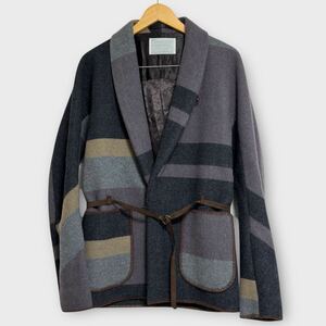 Kolor カラー 15AW ドルマンショートコート ブランケットジャケット ランウェイ作品 カシミヤ混 サイズ1 切り替えデザイン 日本製 メンズ