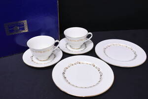 ★ROYAL DOULTON/ロイヤルドルトン/英国製/FAIRFAX/フェアファクス/カップ＆ソーサー＆プレート/金彩/ペア/TJE1219