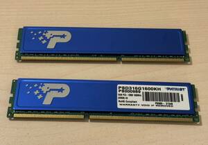 DDR3 8GB 2枚セット 16GB PATRIOT PSD316G1600KH
