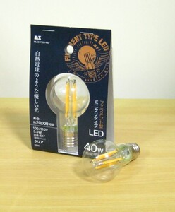 ミニクリプトン型フィラメントLED電球クリア40W相当・MLED-PS35-40C