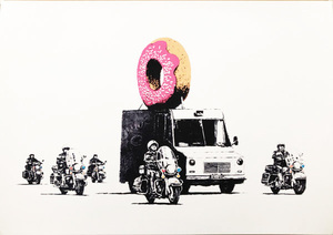 バンクシー/BANKSY “ DONUTS - STRAWBERRY ” リプロダクション・ジークレー・プリント R-294