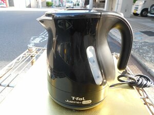 電気ケトル、T-fal：瞬間湯わかし器,容量1,0L用、色相：ブラック、中古良品、