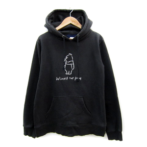 ビームスティ BEAMS T × ディズニー Disny パーカー スウェット プルオーバー 裏起毛 プーさん S チャコールグレー /SY9 レディース