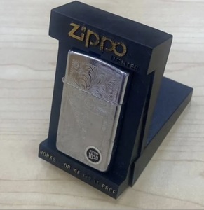 【ZIPPO】　ZIPPO　ベネチアン　スリム　シルバー　オイルライター　クロームベース　ライター　アンティーク　ヴィンテージ　昭和