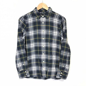 H8583dE J.CREW ジェイクルー チェックシャツ 長袖シャツ レディース サイズ4 (L位) グリーン×ネイビー×ホワイト アメカジ 古着