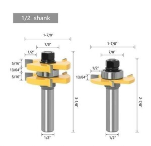 Mz343★お得な2本セット★Tスロットタイプの1/2(12.7mm)シャンク木工用ルータービット 2本★フライスカッター★セット販売