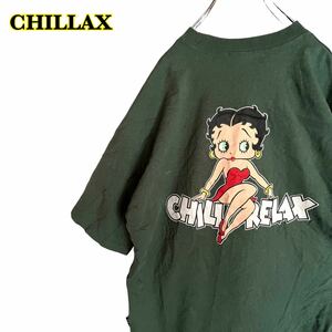 CHILLAX チラックス　半袖Tシャツ　プリントTシャツ　ベティちゃん　緑　メンズ　フリーサイズ　【AY1395】