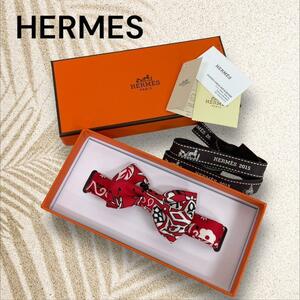 超美品　HERMES　エルメス　蝶ネクタイ　レッド