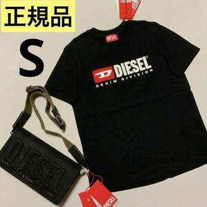 洗練されたデザイン　ディーゼル　DIESEL　正規品　Tシャツ　T-Reg-Div　ブラック　S　A05033 0GRAI　100%綿