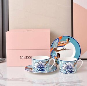 MEISSEN マイセン 手作り　　カップ＆プレート 4点セット 洋食器 ブランド テーブルウェア インテリア ギャラリー アフタヌーンティー　171