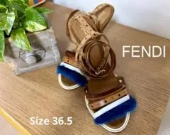 【室内試着のみ】FENDI フェンディ　ファー付サンダル　23〜23.5cm