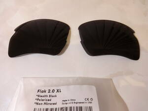 ★超処分価格★オークリー フラック 2.0 XL 用 カスタム偏光レンズ BLACK Color Polarized 新品 Flak 2.0 XL 