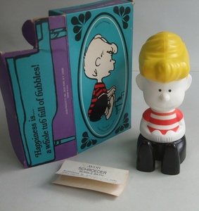 VINTAGE 70s AVON スヌーピー Schroeder シュローダー 空きボトル 人形 置物 箱付き ビンテージ エイボン ピーナッツ Snoopy