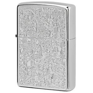 Zippo ジッポライター アラベスク 唐草 ＃200 メタルプレート ニッケルメッキ 2MP-アラベスクC SV メール便可