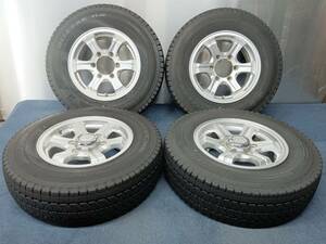 ★8-8.5分山★22年製★ ブリヂストンVL10 195/80R15 107/105N LT　weds 15×6J +33 6H-139.7 スタッドレス ハイエース・レジアス等　G1150