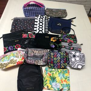 未使用含む ブランド ポーチ 17点セット 小物入れ トラベルポーチ FEILER KITAMURA ESTEE LAUDER LeSportsac LANVIN FURLA JIM THOMPSON 