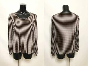 USED □ バーバリー □ レディース カットソー ボーダー 長袖Ｔシャツ ロンT ブラウン 5