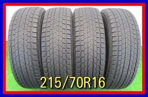 ■中古タイヤ■　215/70R16 100Q YOKOHAMA ice GURAD G075 エクストレイル デリカD:5 フォレスター等 冬タイヤ 4WD　送料無料 B947