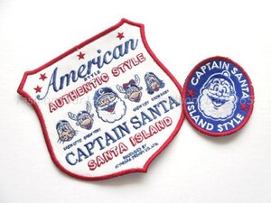 希少★キャプテンサンタ Captain Santa★刺繍 ワッペン エンブレム 2枚セット/ボートハウス BLUE TRADITIONAL VAN JAC ヴァンヂャケット