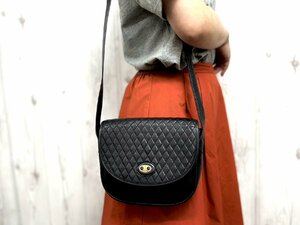 極美品 CELINE セリーヌ ヴィンテージ ショルダーバッグ バッグ レザー 黒 76063Y