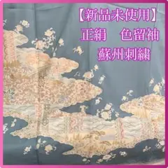 【新品未使用】正絹　色留袖　蘇州刺繍　ライトブルー　着物　食事会　お茶会　御祝