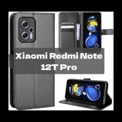 Xiaomi Redmi Note 12T Pro ケース 手帳型 ブラック