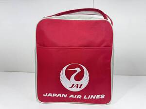 E80 JAPAN AIR LINES バッグ 当時物 赤 レッド JAL 日本航空 鞄 ナイロン 日航商事 昭和48年製 レトロ ヴィンテージ 飛行機 空港