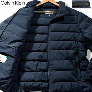 新品タグ付き/XLサイズ●カルバンクライン Calvin Klein ダウンジャケット エコ 中綿 アウター 肩ロゴワッペン 洗濯可能◎ ネイビー 3L相当