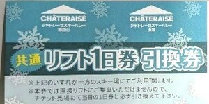 シャトレーゼスキーバレー野辺山小海リフト1日券2枚◎送料無料◎1月23日発送予定(25日～26日お届け)