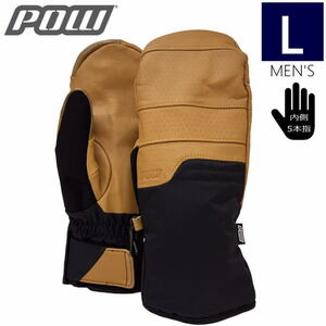 ○22-23 POW AUGUST 2.0 SHORT MITTEN カラー:BUCKHORN BROWN Lサイズ パウ グローブスキー スノーボード