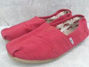 ◇ TOMS トムス スリッポン シューズ サイズ9 レッド メンズ