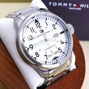 ◆稼働 TOMMY HILFIGER 腕時計 ホワイト 新品電池 外箱 c