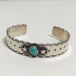 群青 gunjyo by atease アティース ONE NAVAJO BRACELET TQ　ナバホブレスレット ターコイズバングル フリー silver950/シルバー950(925)