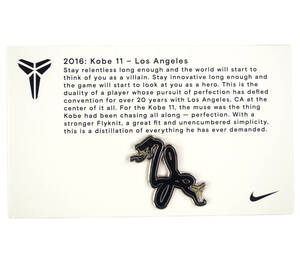 アメリカ少数限定 非売品 未使用 コービー ブライアント 引退記念 NIKE ナイキ 【BLACK MAMBA PACK】 FADE TO BLACK ピンズ 【KOBE 11】