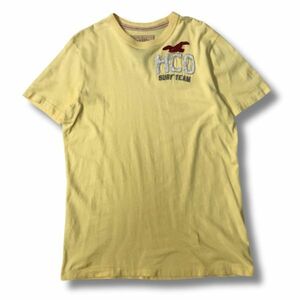 《良品◎》HOLLISTER ホリスター★ロゴ*シングルステッチ*半袖Tシャツ*カットソー*サーフ*イエロー*サイズM(MS2742)◆S60