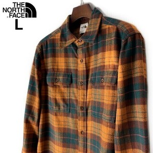 1円～!売切!【正規新品】THE NORTH FACE◆ARROYO FLANNEL SHIRT 長袖 ネルシャツ US限定 厚手 茶タグ(L)茶② チェック柄 180914-5